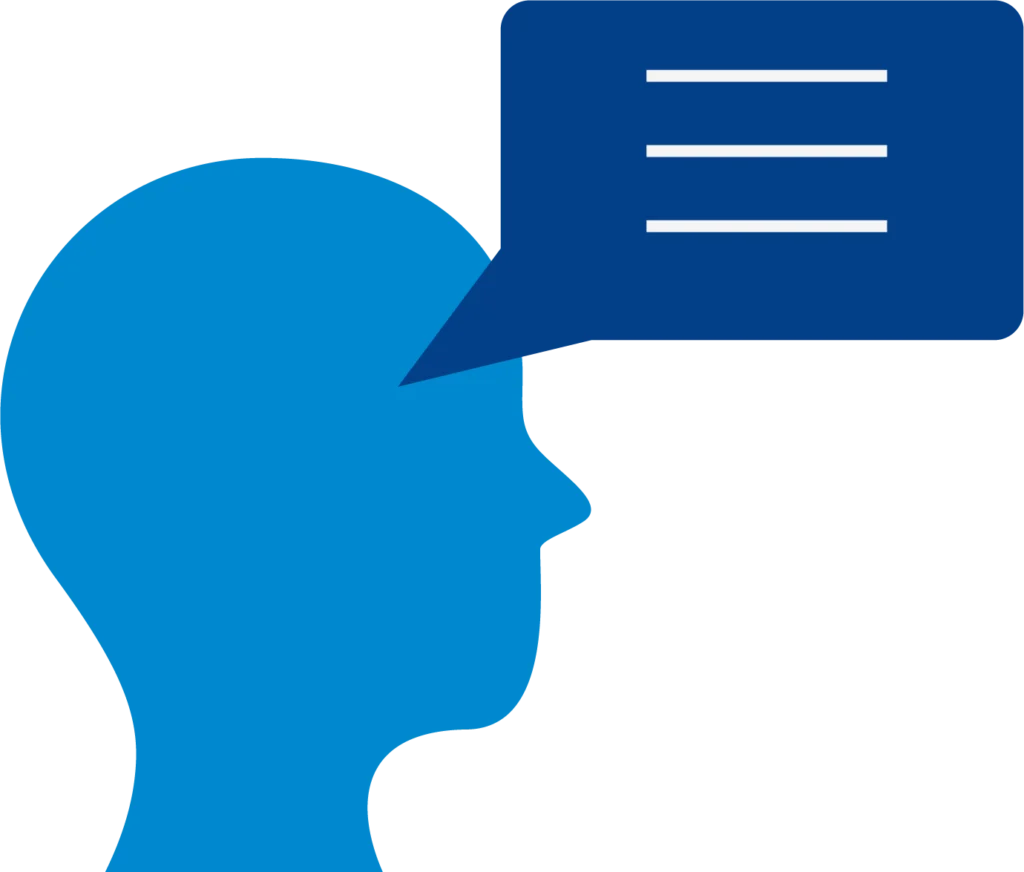 Ikonka głowy i dymki dialogu symbolizująca superwizje i szkolenia